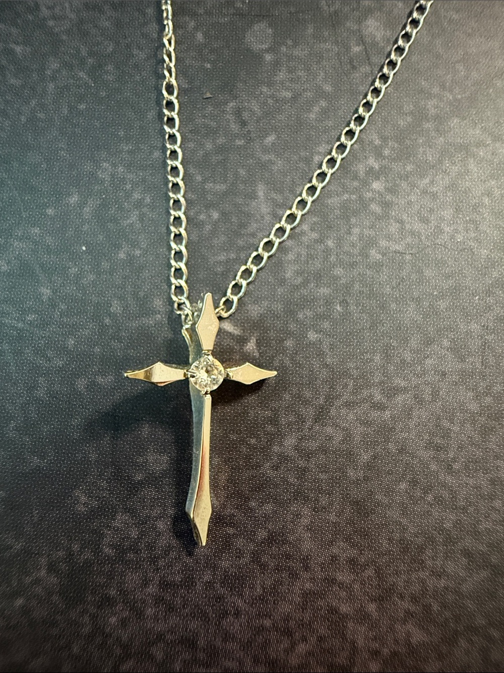 Vintage Sterling Silver Cross Necklace